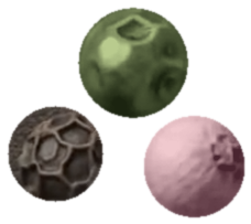 Three real, colour-graded peppercorns — black, green, and pink — standing in for the Drill, Socratic, and Issue Spot modes